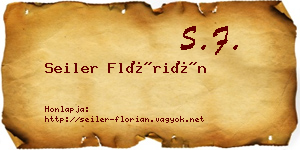 Seiler Flórián névjegykártya